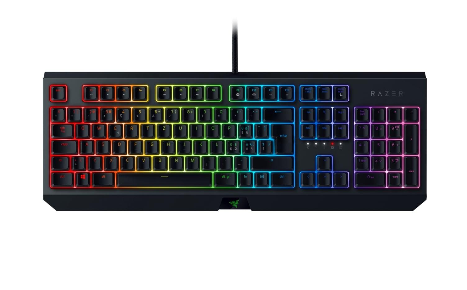 Razer BlackWidow Gaming Keyboard Green Switches Chroma RGB CHE Layout - QWERTZ