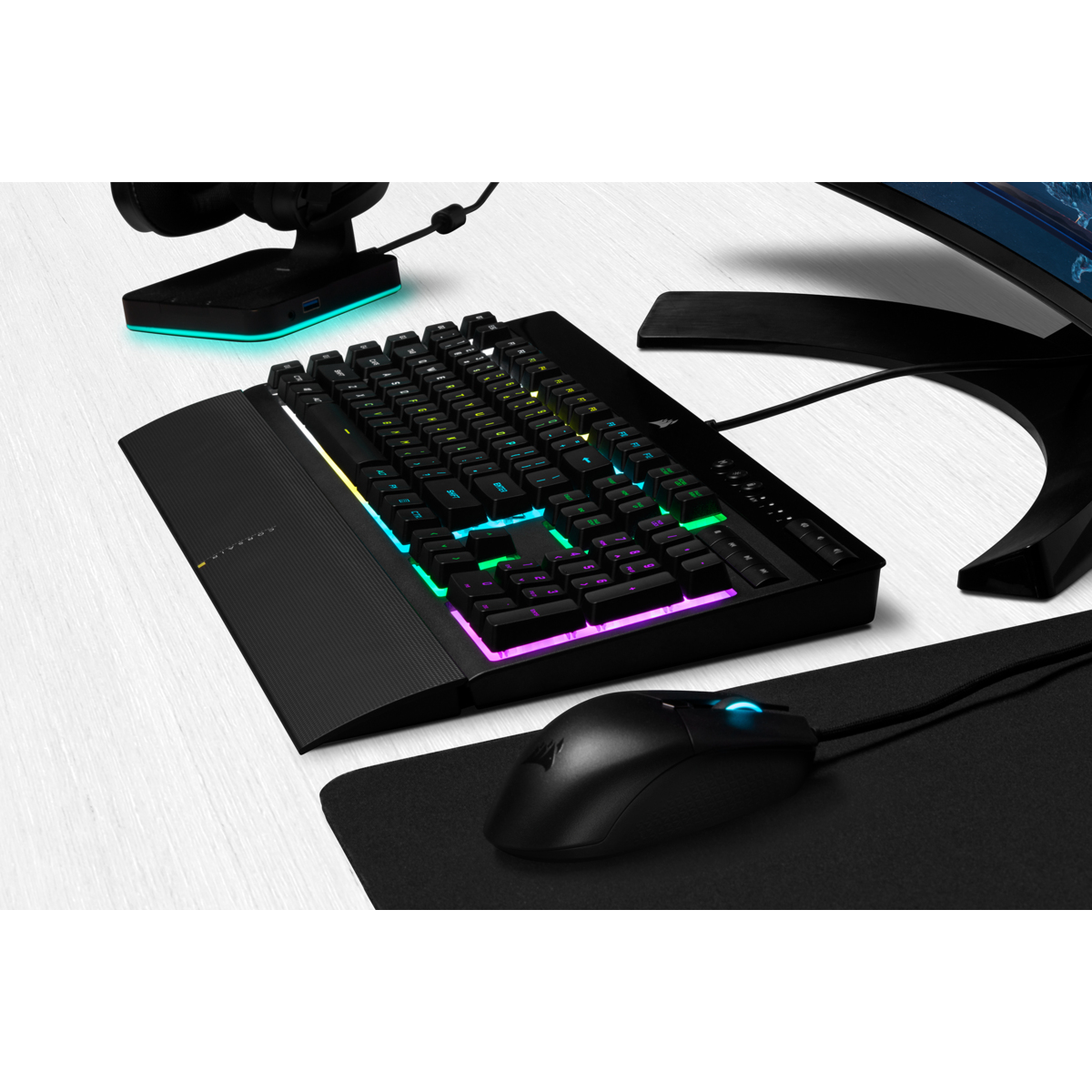 Corsair K55 RGB PRO Tastatur Gaming USB Schwarz - (DEU Layout - QWERTZ)