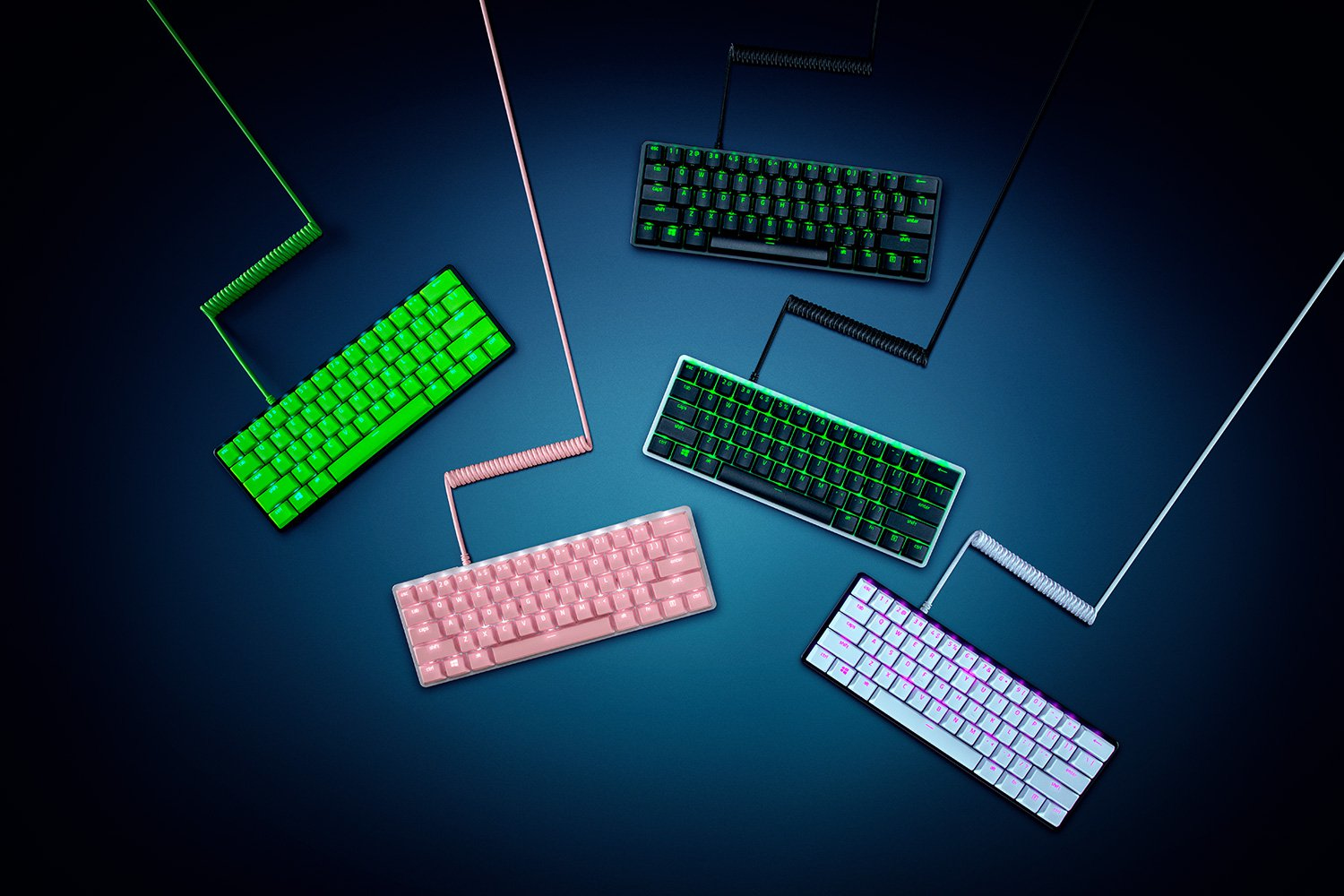Razer PBT Keycap & Spiralkabel Upgrade-Set 120 Tasten Green USA Layout QWERTY