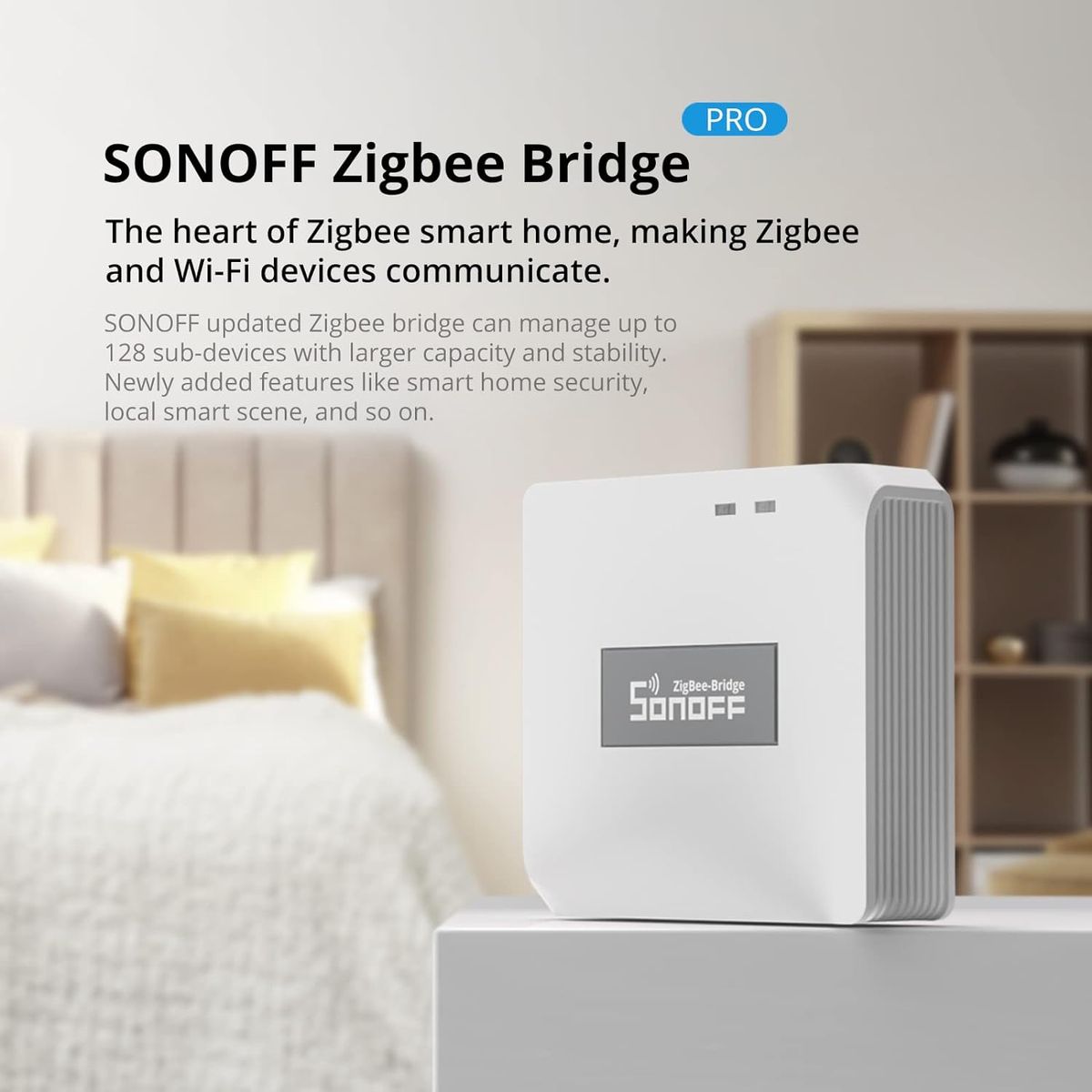 SONOFF ZigBee Bridge Pro Zigbee Gateway,ZigBee Hub mit Smart Home Sicherheitsmodus Zigbee Gerät,WI-FI & Zigbee Dual Protokoll Unterstützung,APP Steuerung,Untergerät OTA Unterstützen ZB Bridge-P