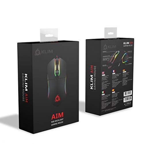  KLIM Aim Gaming Mouse - Wired Ergonomic Gamer USB Computer  Mice, Chroma RGB Mouse [7000 DPI] [Programmable Buttons] Ambidextrous,  Ergonomic for Desktop PC Laptop, High Precision Optical, Grey : Video Games