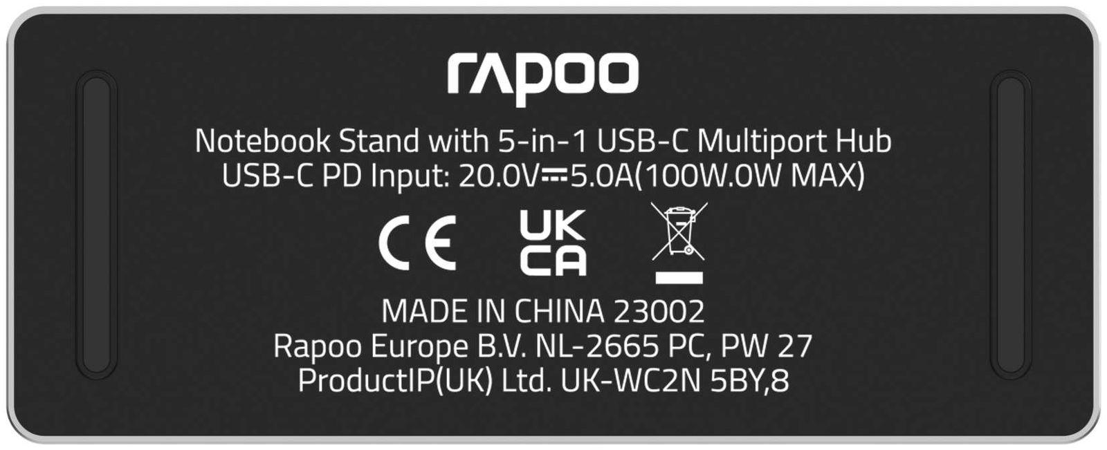 Rapoo UCS-5001 Laptop-Ständer mit magnetisch Abnehmbarer Dockingstation (1x HDMI, 1x LAN/Ethernet, 2X USB-A, 1x USB-C) USB-C Hub im Aluminium Design PC & Mac - Silber