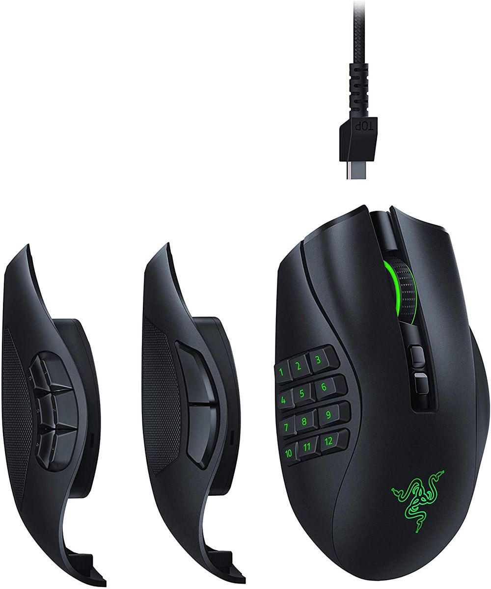 Razer Naga Pro Gaming Mouse Dual Wireless 20.000 DPI Modular RGB MOBA/MMO/FPS