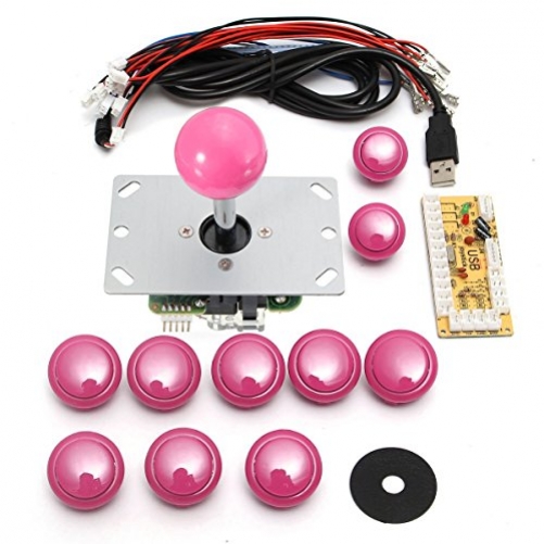 Meco Joystick-Satz, 5 Stück, ohne Verzögerung, Leiterplatte + USB 2.0, Griff Encoder Controller Arcade Joystick PC DIY Game Handle Gamepad, kompatibel mit Mame & Kampfstock