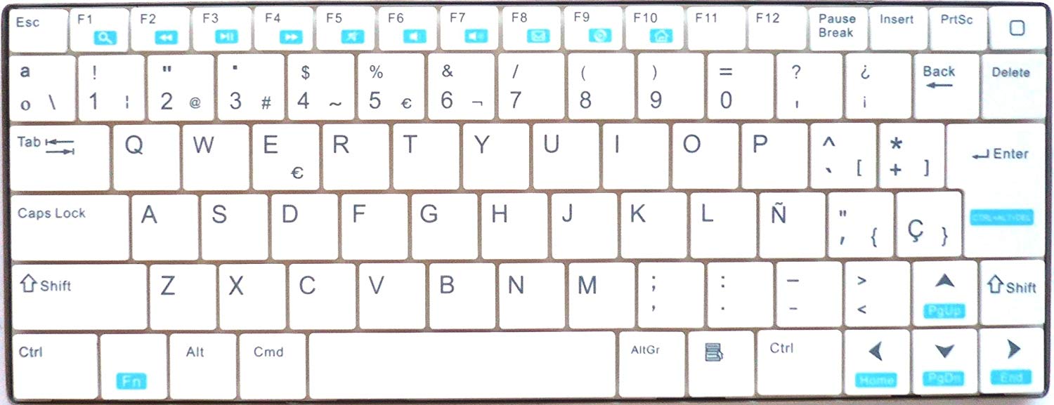 RII Mini i9 Bluetooth ultra slim mini keyboard White FR-Layout