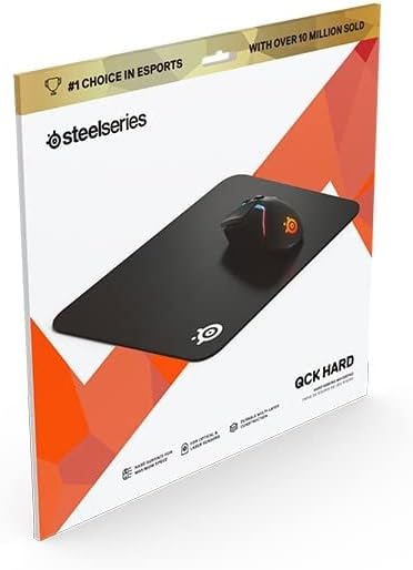 SteelSeries QcK Hard - Gaming Mauspad - verbesserte Oberflächentextur - Mittelgroße - Schwarz (320mm x 270mm x 6mm)