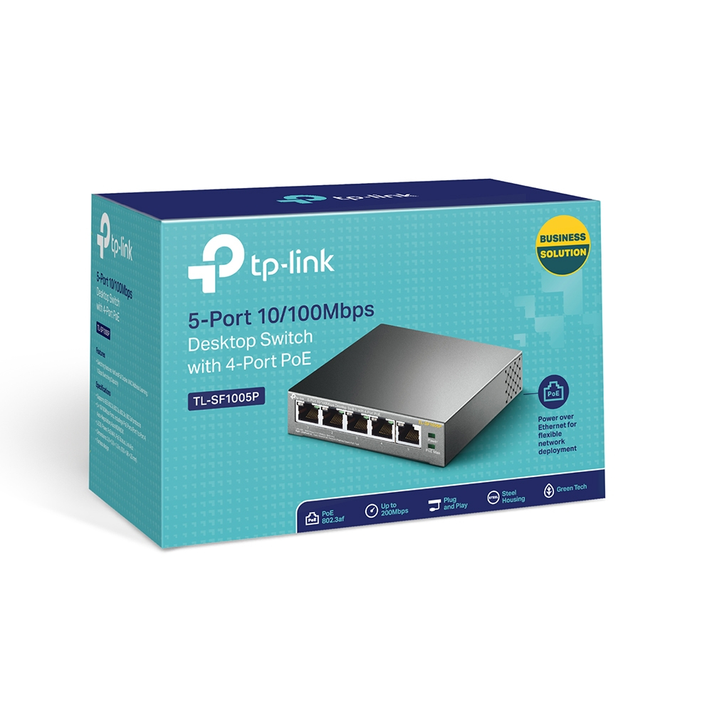TP-Link TL-SF1005P Netzwerk-Switch Unmanaged Fast Ethernet (10/100) Power over Ethernet (PoE) Schwarz V2