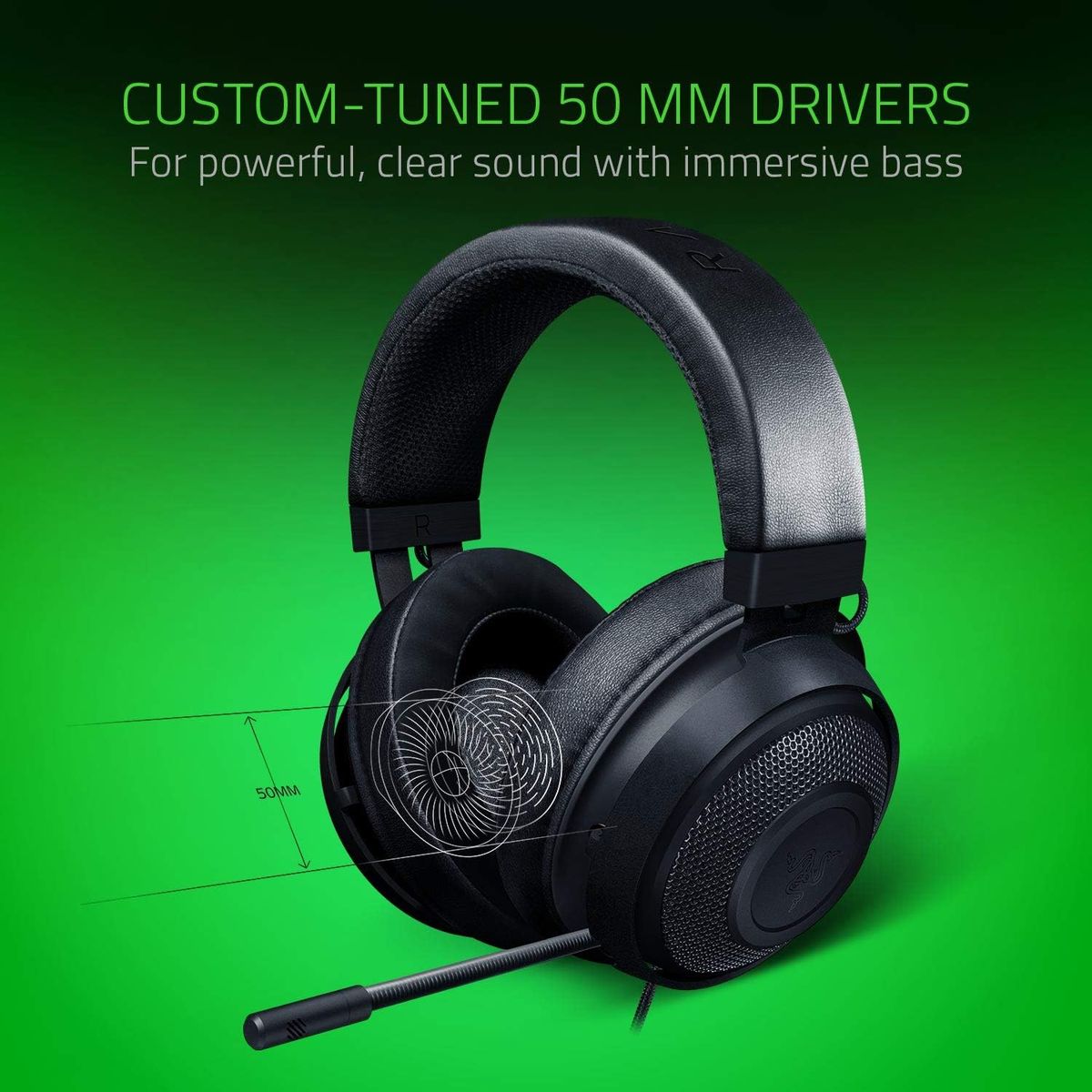 Razer Kraken 2019 Gaming Headset Virtual 7.1 Surround-Sound 3.5mm Multi-Plattform Black U