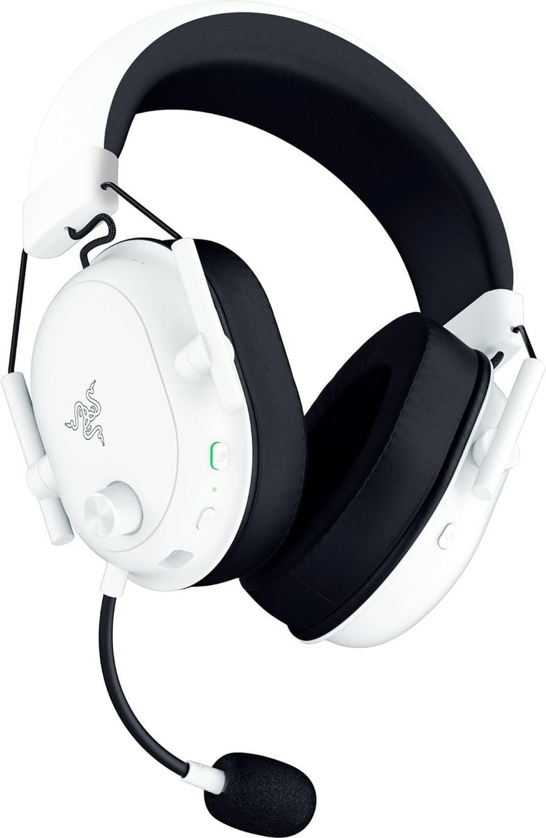 Razer Blackshark V2 Hyperspeed Wireless E-Sport Gaming Headset Ultraleicht mit 280 g (Super-Breitband-Mikrofon, Triforce Titanium 50 mm Treiber, Schallisolierender Schaumstoff, 70 Stunden) Weiß