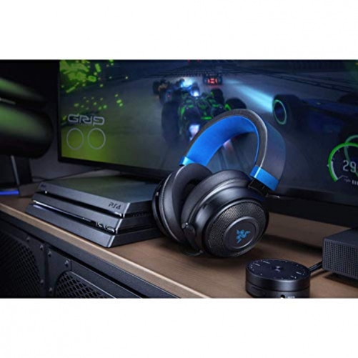 Razer Kraken for Console 2019 Gaming Headset Virtual 7.1 Surround-Sound 3.5mm Multi-Plattform Black/Blue