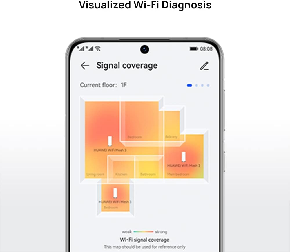 Huawei WiFi Mesh 3, système WiFi simultané Double Bande de Vitesse jusqu'à 2976 Mbit/s, AX3000 pour Une Couverture jusqu'à 600 m², Smart Roaming Multi-étages Blanc