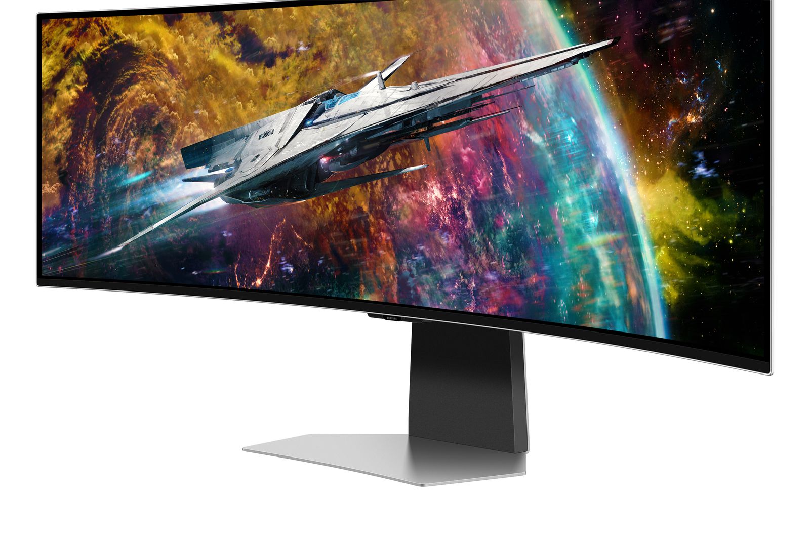 Samsung G95SC Computerbildschirm 124,5 cm (49") 5120 x 1440 Pixel Dual QHD OLED Silber