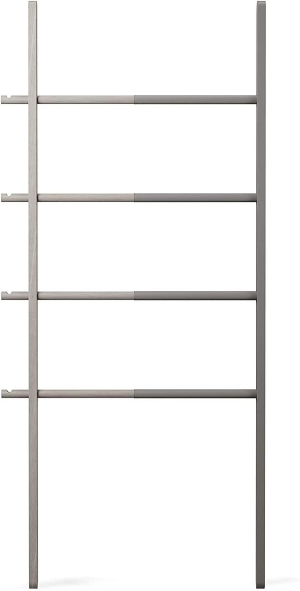 Umbra Expandable Bucket Ladder, Bath Towel Holder and Clothes Organizer, Gray
