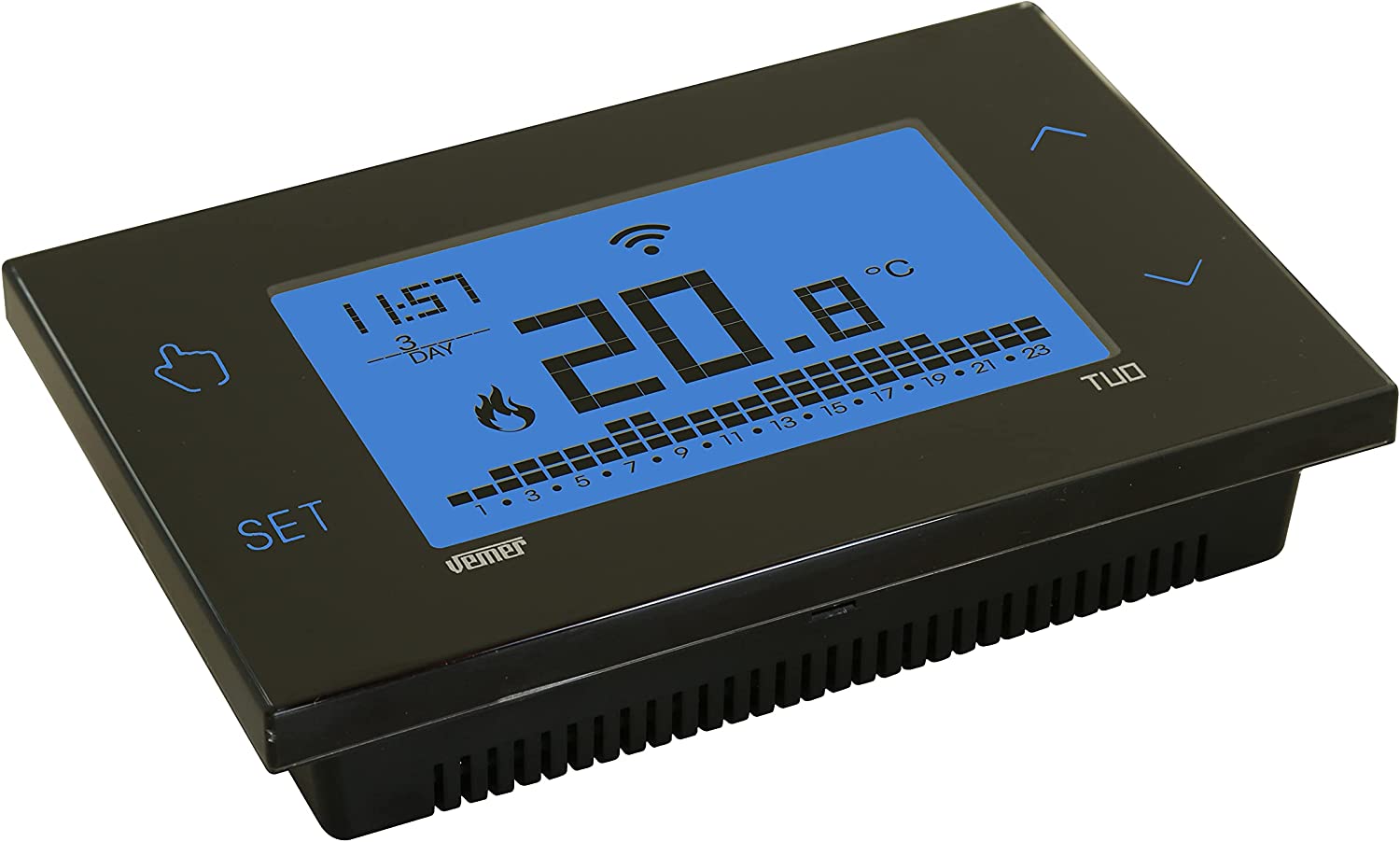 VEMER Thermostat Heizung Smart - WiFi Heizungsthermostat, Wochenprogrammierung, Steuerbar über Smartphone mit iOS und Android, kompatibel mit Alexa und Google Home, Schwarz