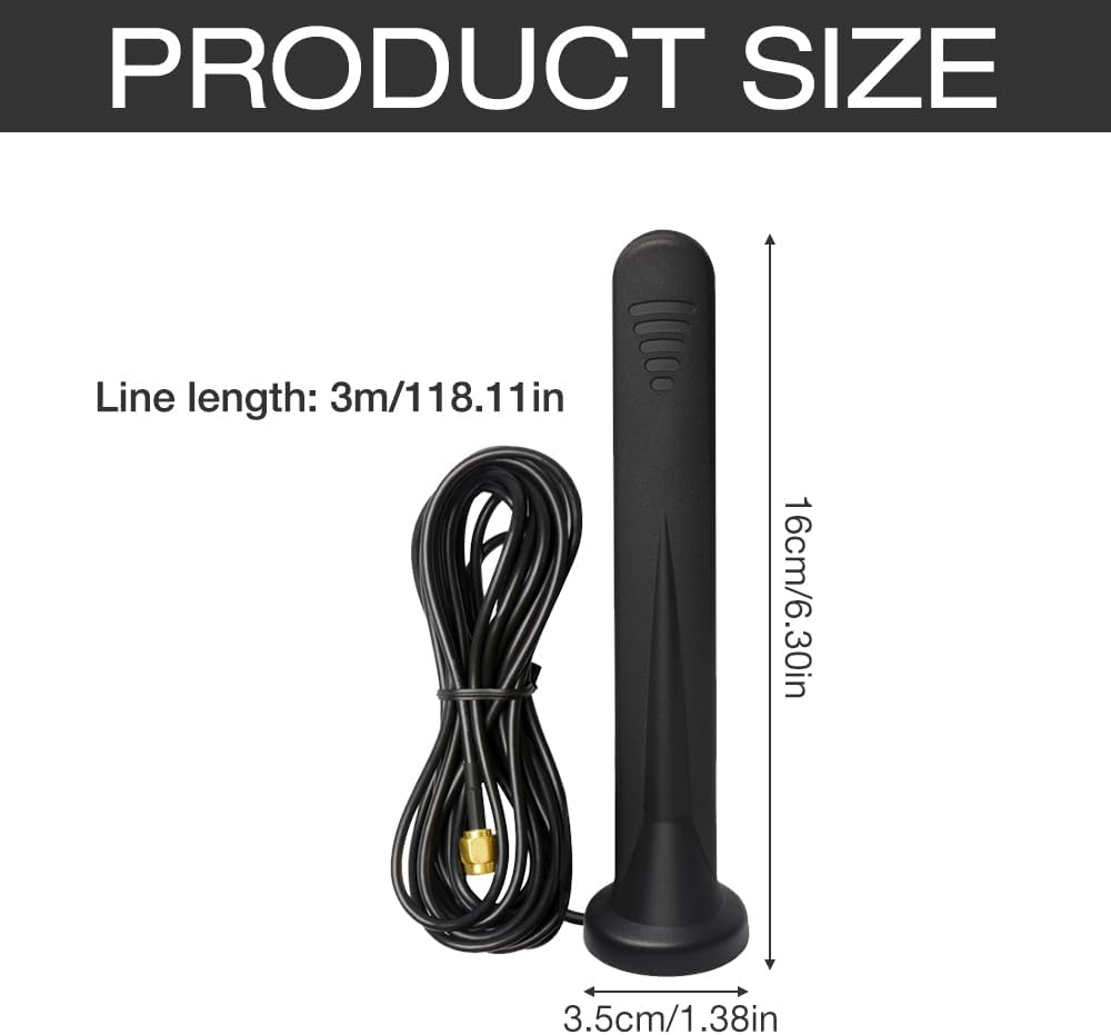 EBKCQ EBKCQ 5G LTE Antenne 2er-Set, 12 dBi Omnidirektional 600–6000 MHz, SMA & TS9 Adapter, 3 m Kabel, Wasserdicht, Indoor/Outdoor