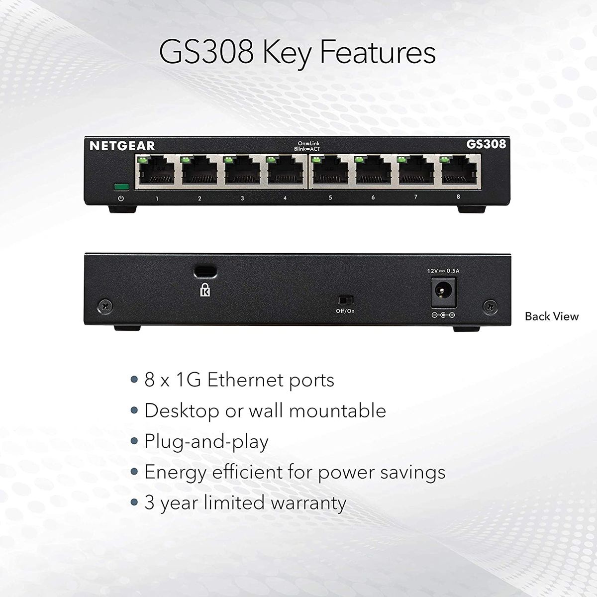 NETGEAR 8 Port Gigabit Network Switch