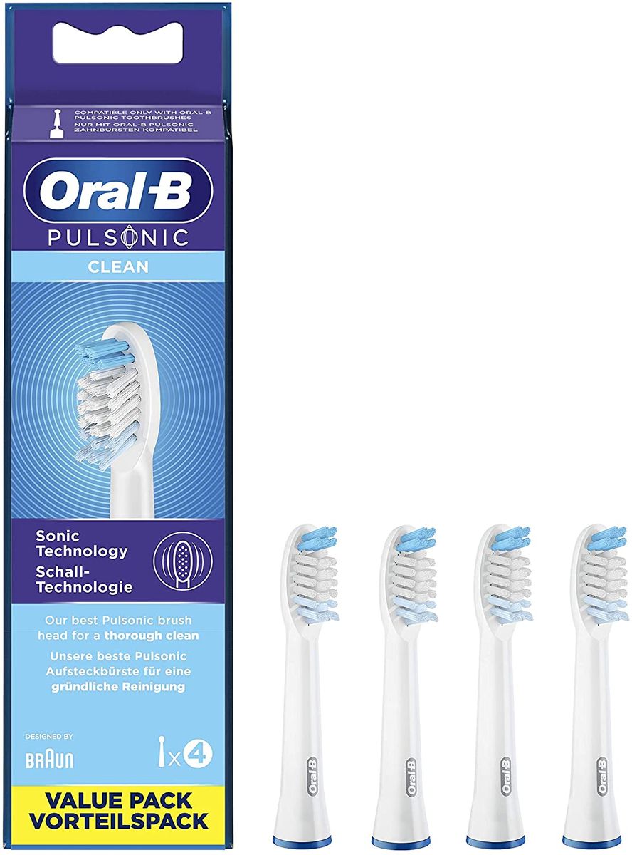 Oral-B Pulsonic Clean brushes for sonic toothbrushes, 4 pieces 4 pieces (pack of 1)