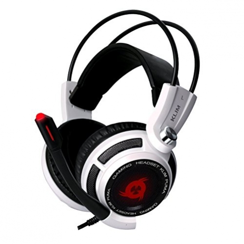 KLIM Puma Vibration 7.1 Surround Sound Gaming Headset USB weiß/schwarz