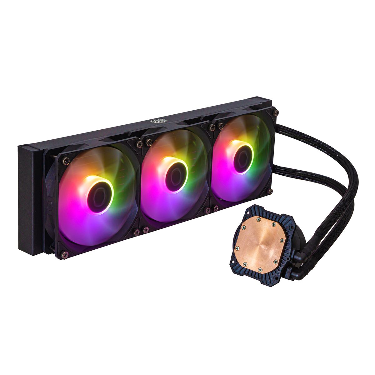 Cooler Master MasterLiquid 360L Core ARGB Prozessor-Flüssigkeitskühlung, 12 cm Lüfter, 650–1750 RPM, ARGB, Schwarz