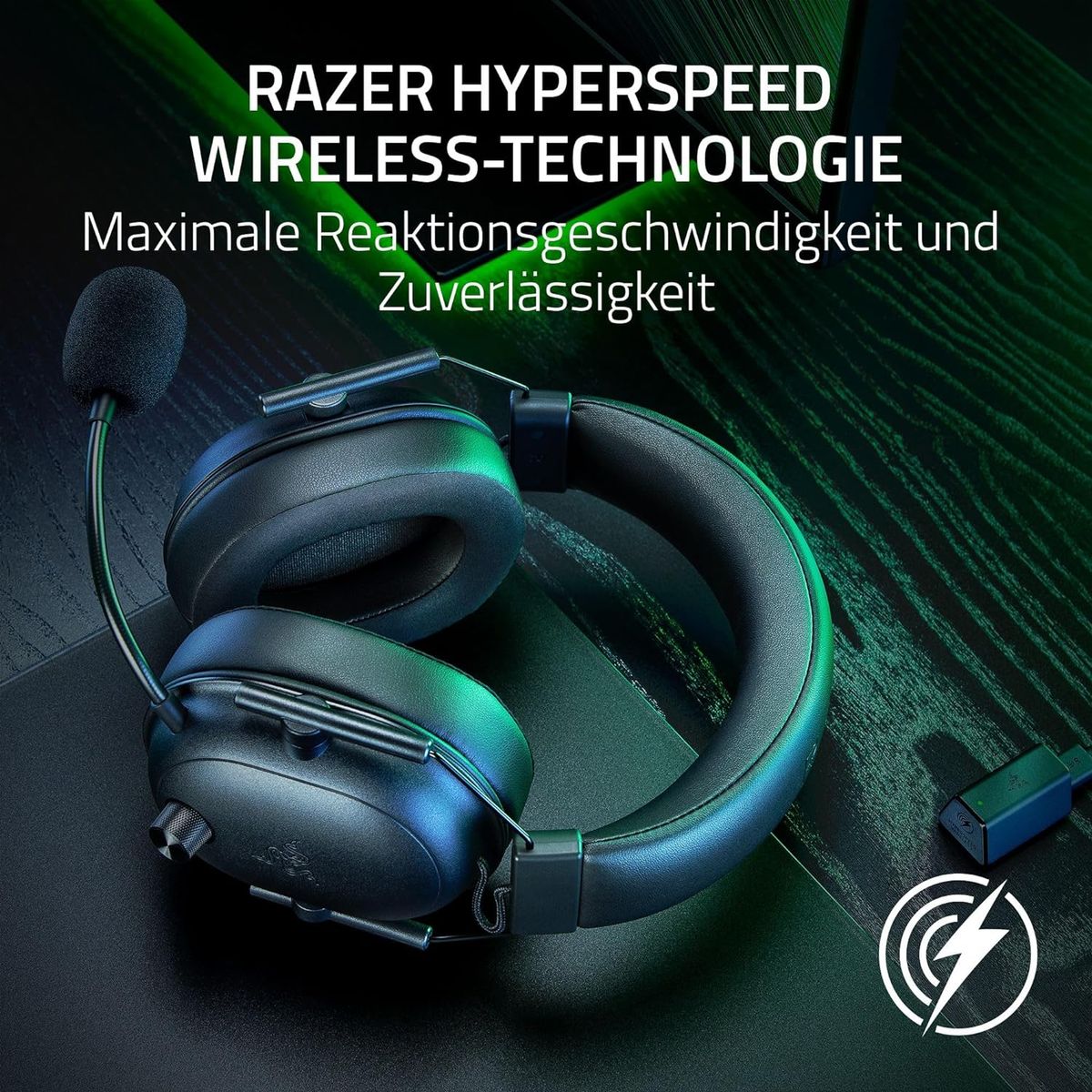 Razer BlackShark V2 HyperSpeed Gaming Headset Dual Wireless + USB Virtual 7.1 Surround-Sound Multi-Plattform Black