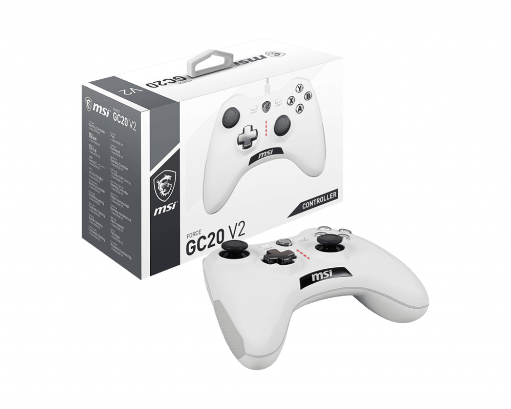 MSI Force GC20 V2 Weiß USB 2.0 Gamepad Analog / Digital Android, PC