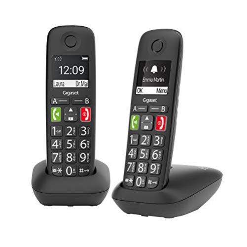 Gigaset E290 Duo Analoges Telefonmobilteil Anrufer-Identifikation Schwarz