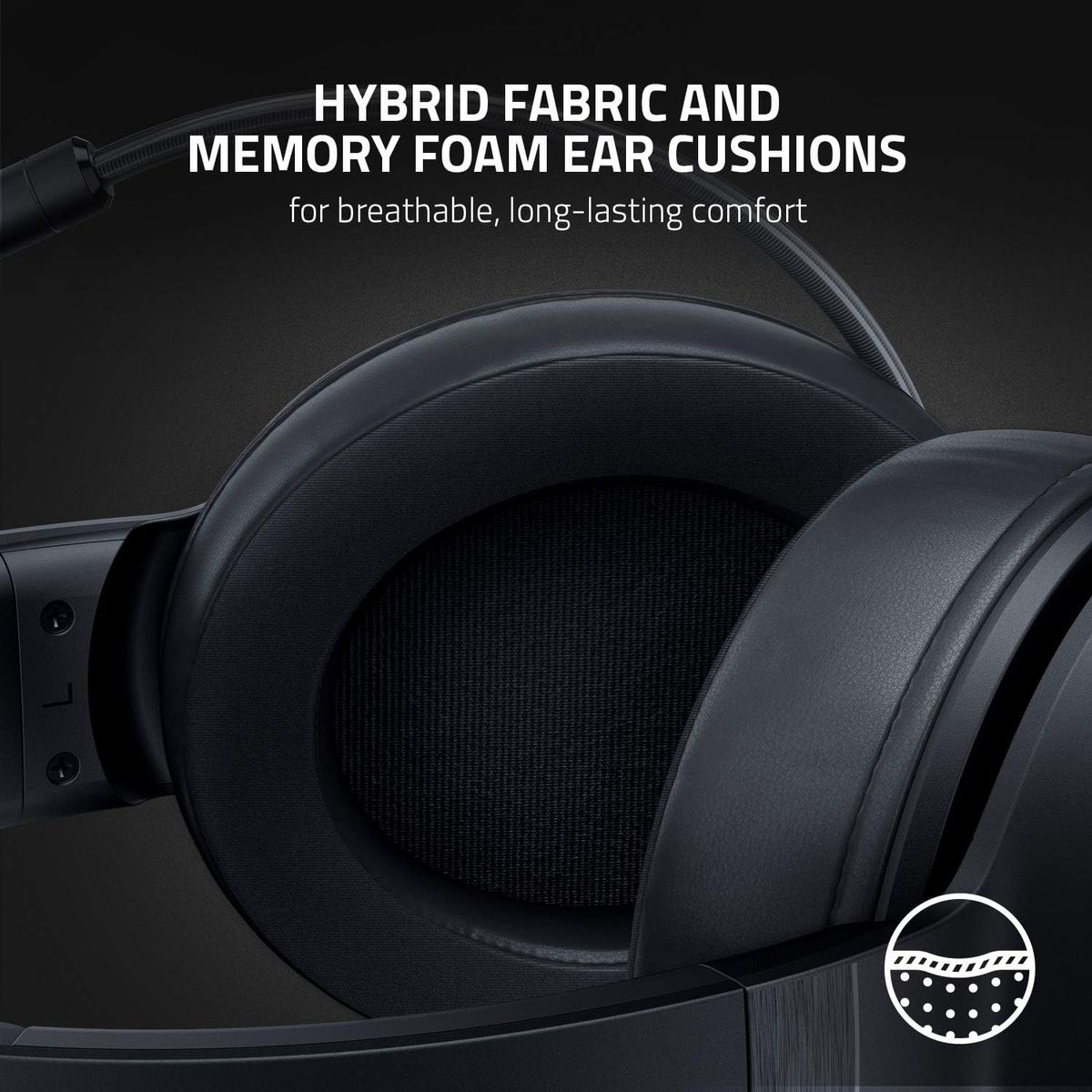 Razer Kraken V3 X Gaming Headset, 7.1 Surround Sound, Triforce 40mm Treiber, Faltbares HyperClear Nierenmikrofon, Chroma RGB Beleuchtung für PC, Classic Black