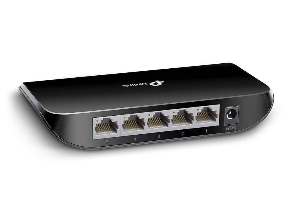 TP-Link TL-SG1005D 5-Port Gigabit Desktop Switch (5 10/100/1000Mbps-RJ45-Ports, Autoabstimmung, Auto-MDI/MDIX