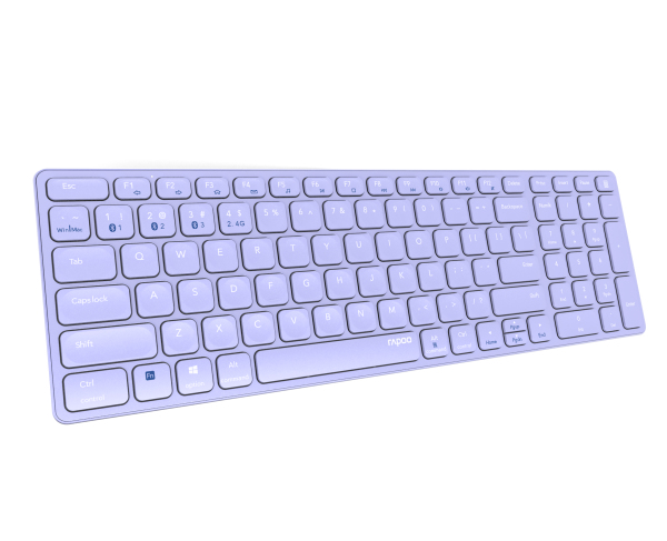 Rapoo E9700M Tastatur RF Wireless + Bluetooth Lila PC & Mac - (DEU Layout - QWERTZ)