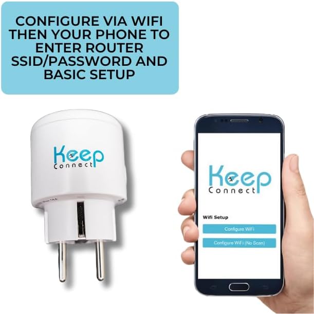 Keep Connect KC34 Router Rebooter, Router-Neustart & Überwachung, WLAN 2,4 GHz, SMS-Benachrichtigung, Keine App nötig, EU Stecker Typ F