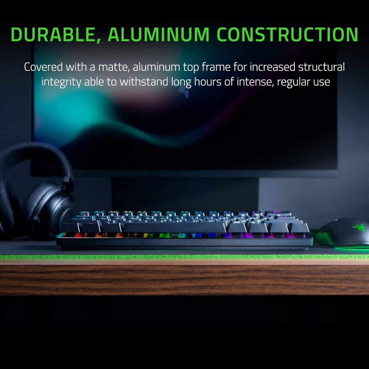 Razer Huntsman Mini - 60% optische Gaming-Tastatur (Linear Red Switch) - NORDIC Layout - QWERTY