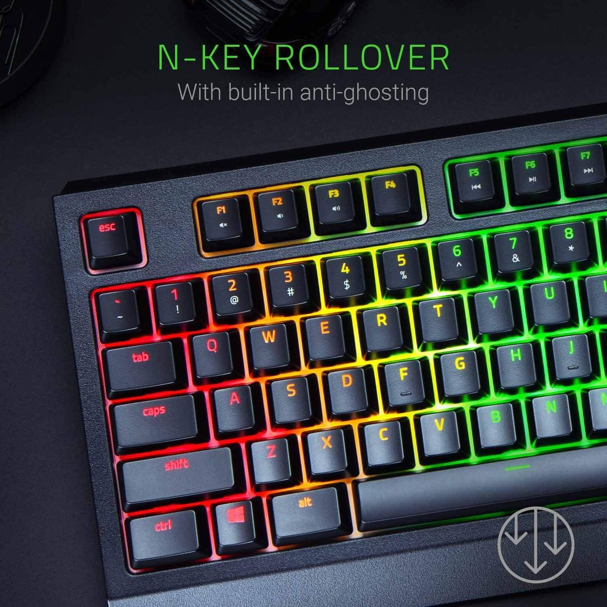 Razer BlackWidow Gaming Keyboard Green Switches Chroma RGB UK-Layout