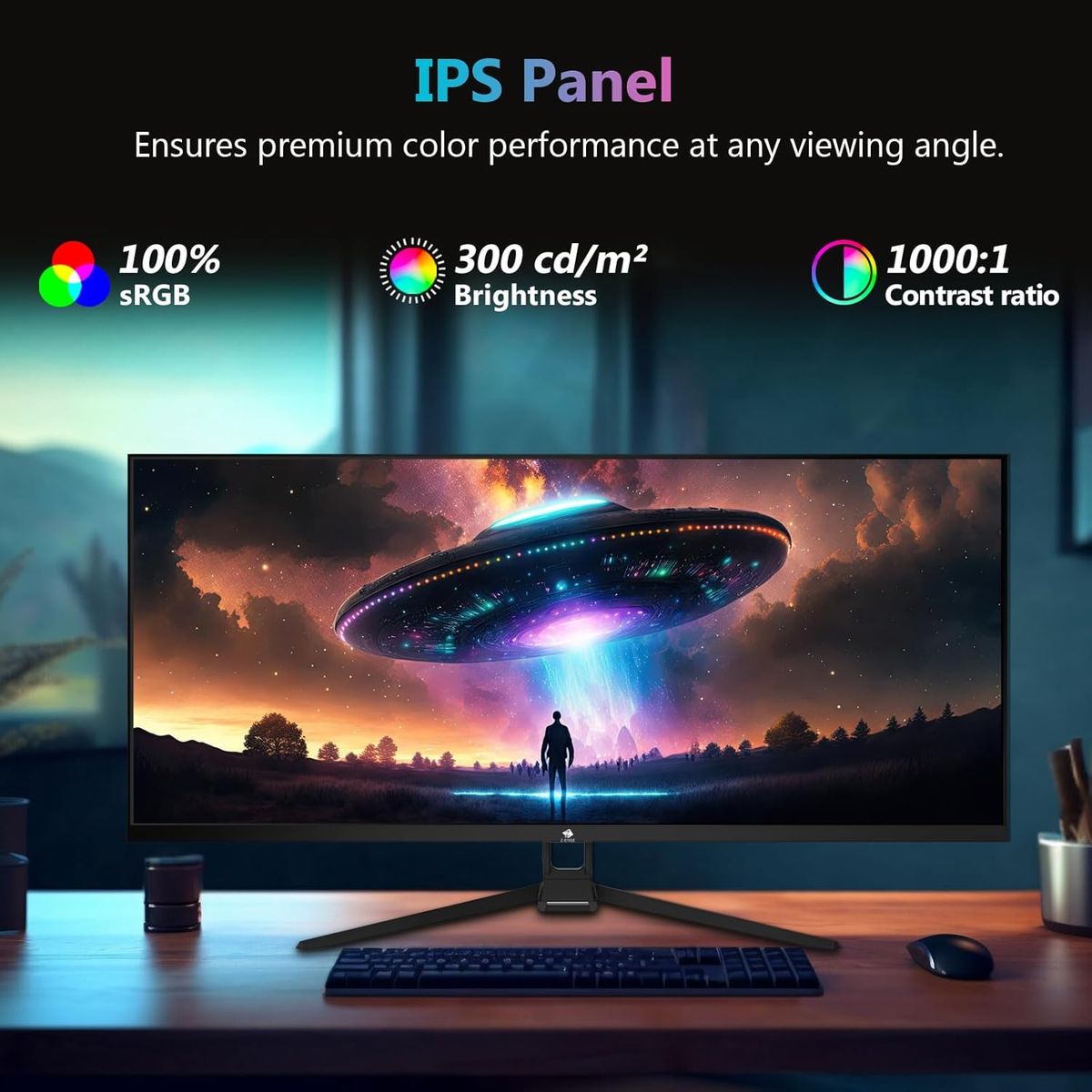 Z-Edge 34 Zoll Gaming Monitor 165Hz(DP) 100Hz(HDMI) 1ms MPRT, 21:9 Ultrawide, WQHD 3440x1440 IPS Bildschirm, FreeSync, HDMI, DisplayPort - Schwarz