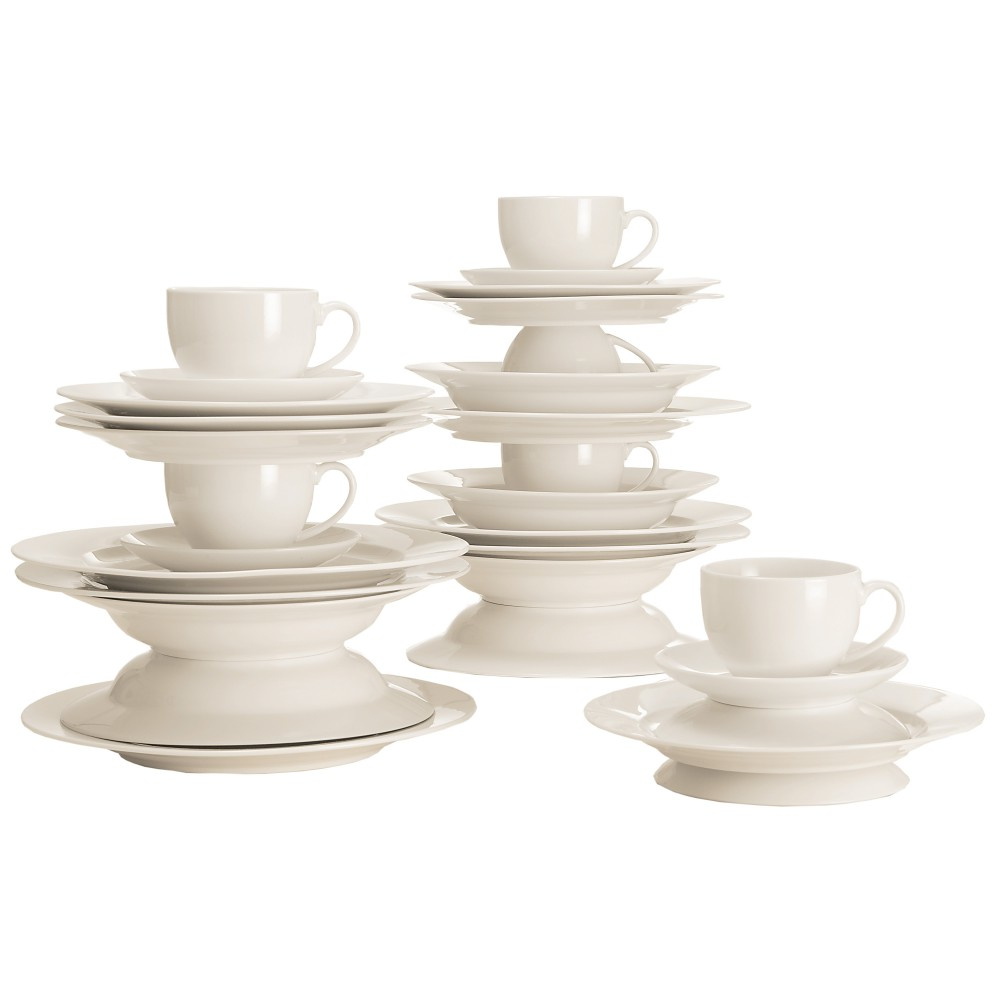 Maxwell & Williams P208 Round coffee service, dinner service, tableware set, 30 pieces, with rim, in gift box, porcelain