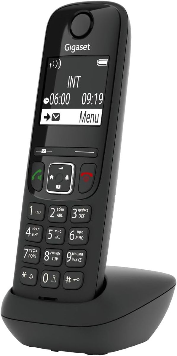 Gigaset AS690HX - Schnurlostelefon für Router & DECT-Basis, Fritzbox-kompatibel, - Freisprechfunktion, großes Display, große Tasten - Festnetztelefon, schwarz
