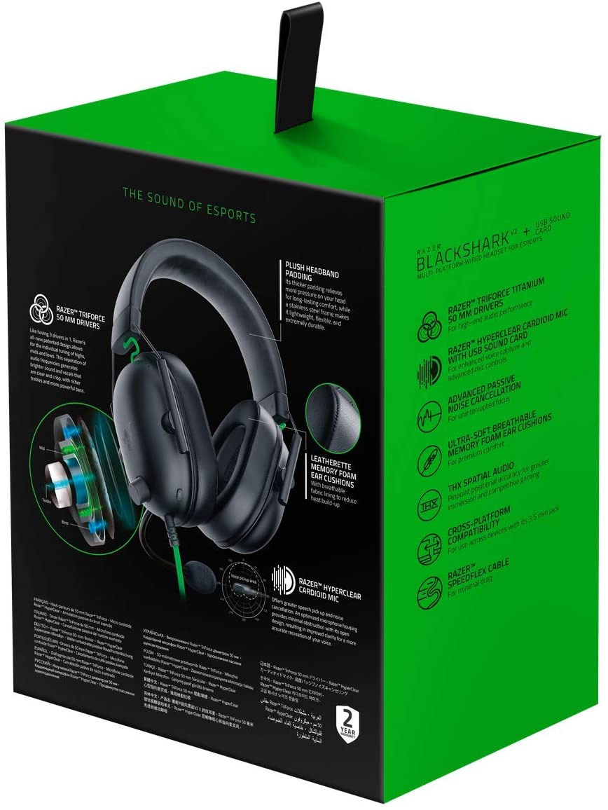 Razer BlackShark V2 X Gaming Headset Virtual 7.1 Surround-Sound 3.5mm Multi-Plattform Black