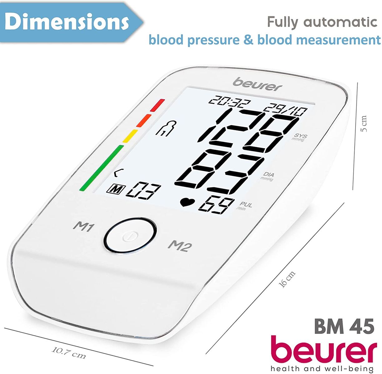 Beurer BM 45 Upper arm blood pressure monitor, white