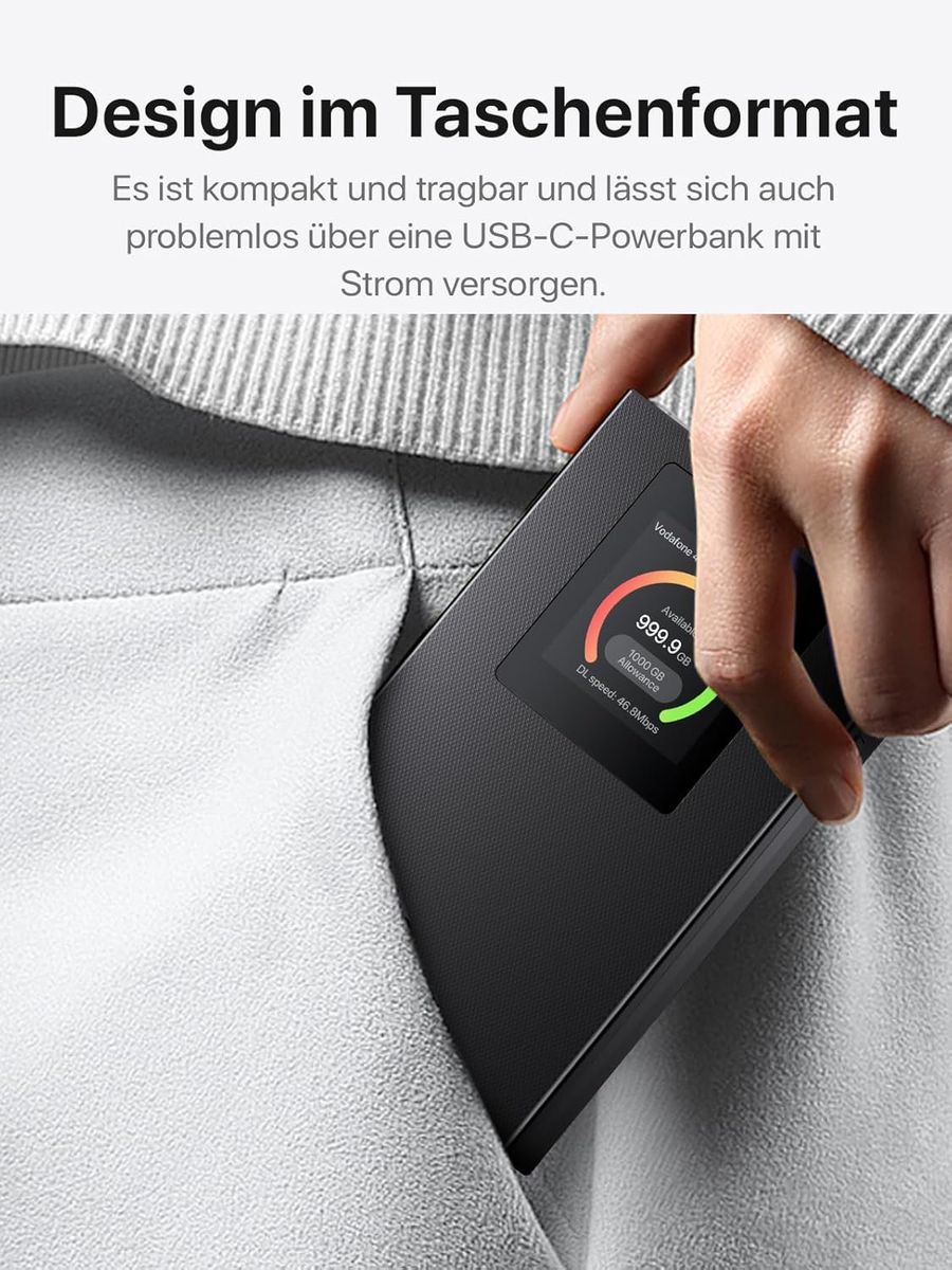 Tenda MF6 Mobiler WLAN Router, Wi‑Fi 6 Tragbarer Hotspot, 2100 mAh Akku, USB-C, Plug & Play, WPA3, 4G LTE MiFi, Mini