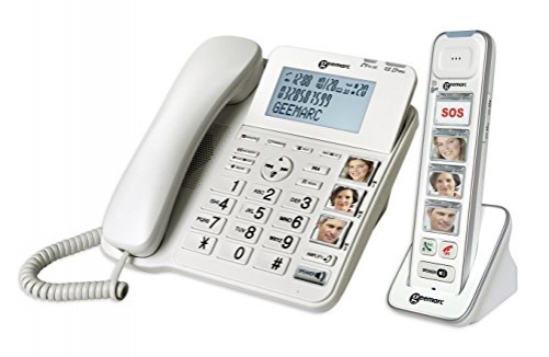 GEEMARC AmpliDECT COMBI PHOTO 295 Combo Seniorentelefon schnurgebunden +Anrufbeantworter+   Zusatz-Dect-Telefon 4 Fototasten Deutsche