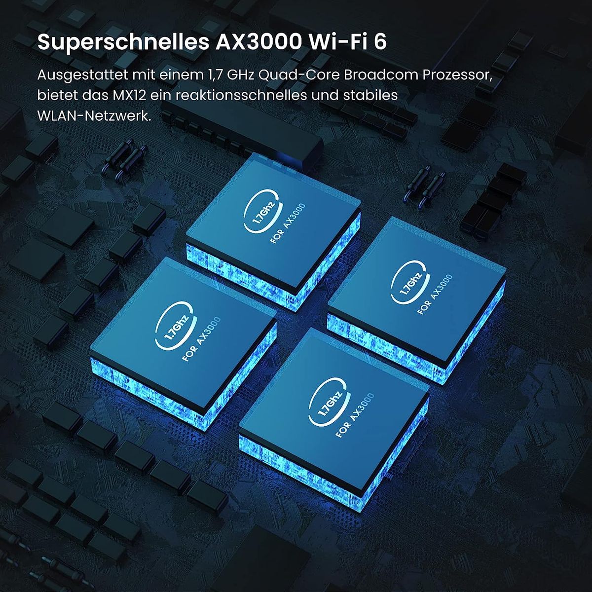 Tenda Nova MX12 Mesh WLAN WiFi 6 System - AX3000 Dual Band WLAN Mesh System - Reichweite bis zu 260m² & 160 Geräte - 3X Gigabit Port - Ersetzt WLAN Router & Repeater - Kompatibel mit Alexa - 1er-Pack 1er Pack MX12