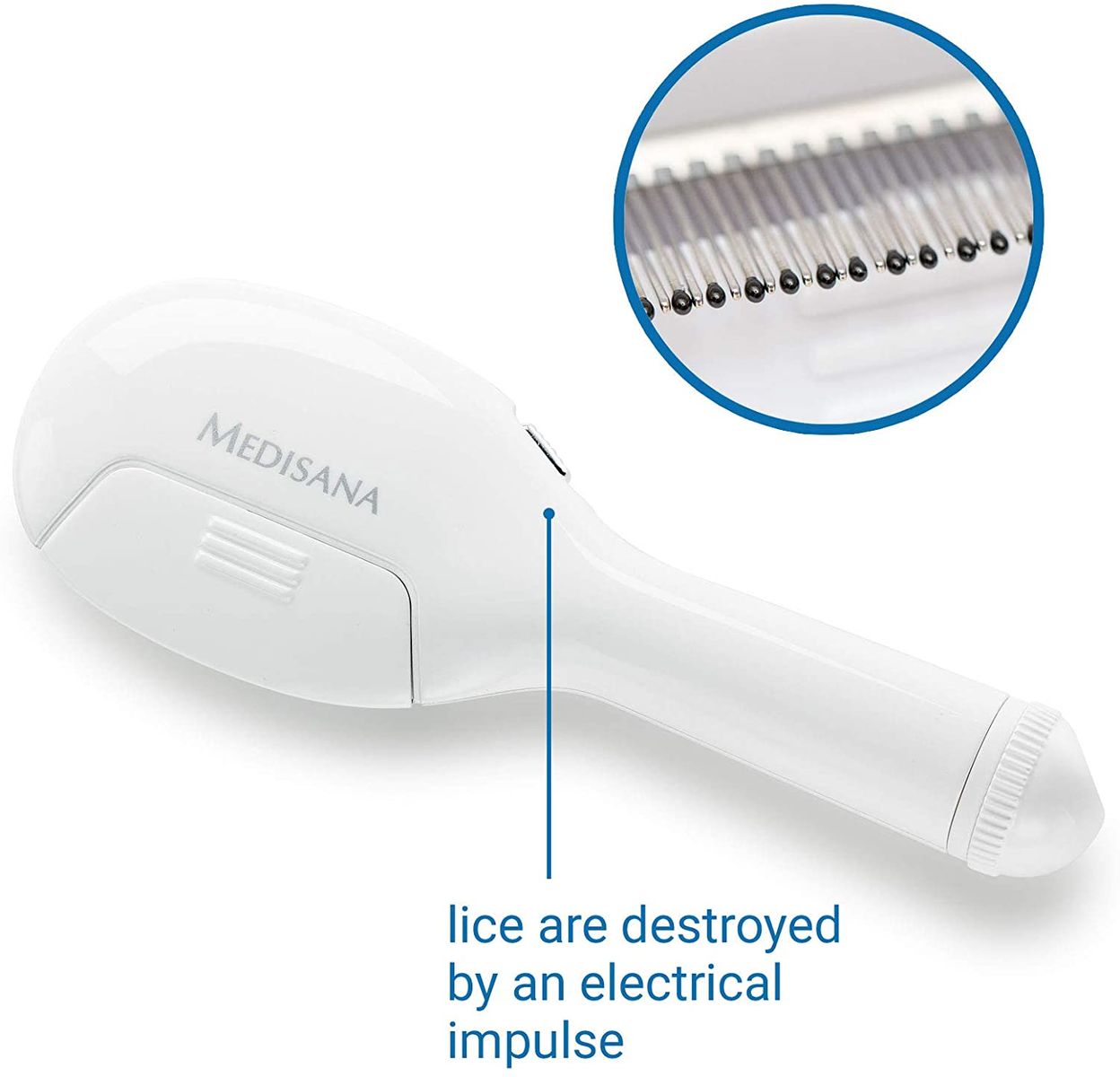 Medisana LC 860 electric lice comb, comb against head lice and nits, nit comb, suitable for dogs and cats without LED light.