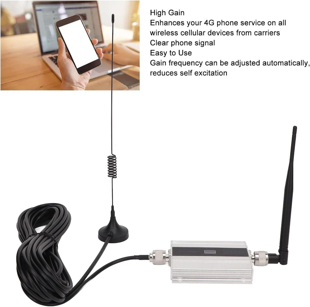 Tonysa Tonysaz6dhp1vekq-11 4G-Handyverstärker für Zuhause, Dual-Frequenz Handy-Repeater DCS 1800 MHz, Antenne, EU-Stecker Tonysa Tonysaz6dhp1vekq-11 4G-Handyverstärker für Zuhause, Dual-Frequenz Handy-Repeater DCS 1800 MHz, Antenne, EU-Stecker