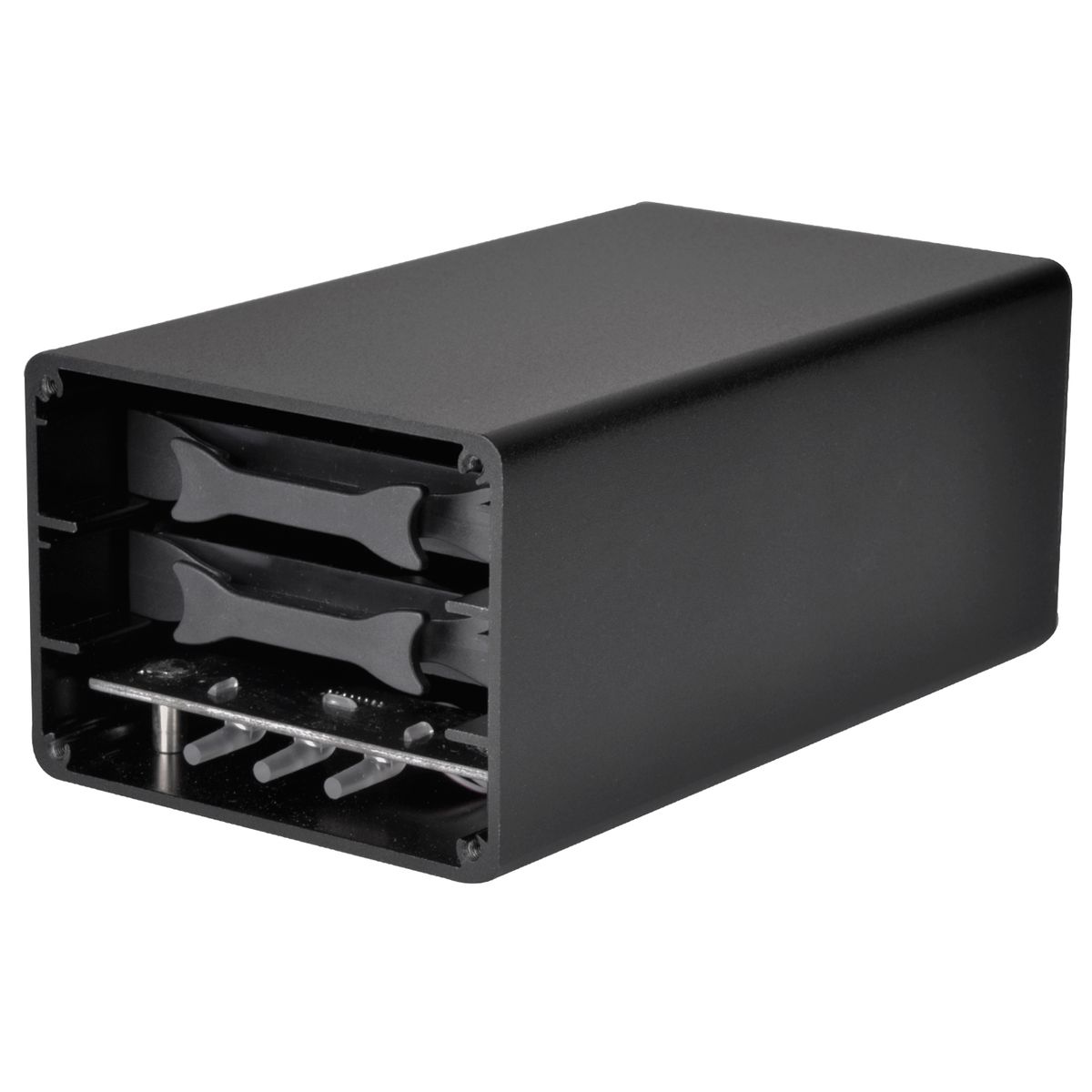 SilverStone SST-DS223, Externes 2,5-Zoll HDD/SSD-Gehäuse, 2 Einschübe, RAID 0/1/JBOD, USB 3.2 Gen 2 (10 Gb/s) Typ-C, UASP, Aluminium, Schwarz