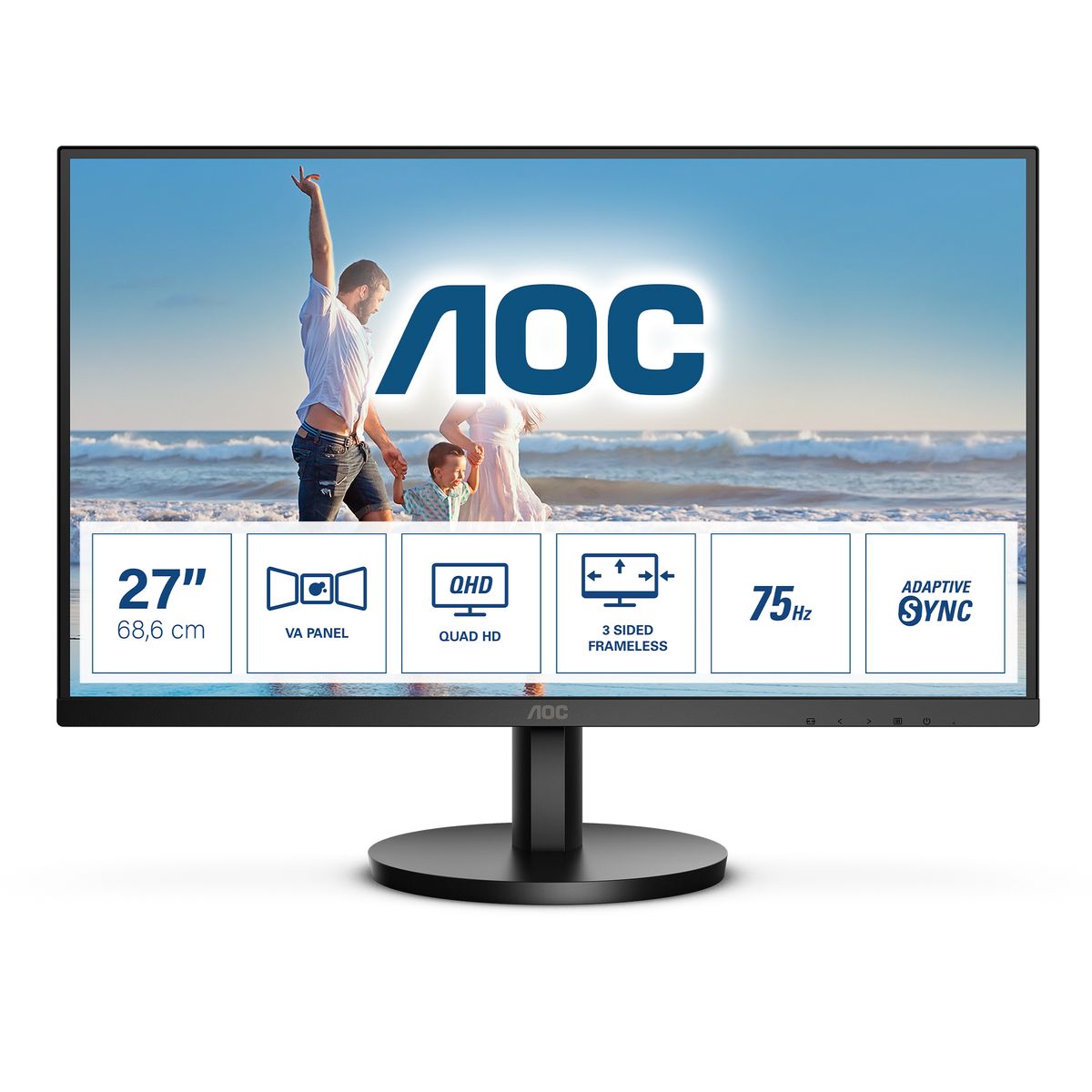 AOC Q27B3MA LED display 68,6 cm (27) 2560 x 1440 Pixel Quad HD Schwarz