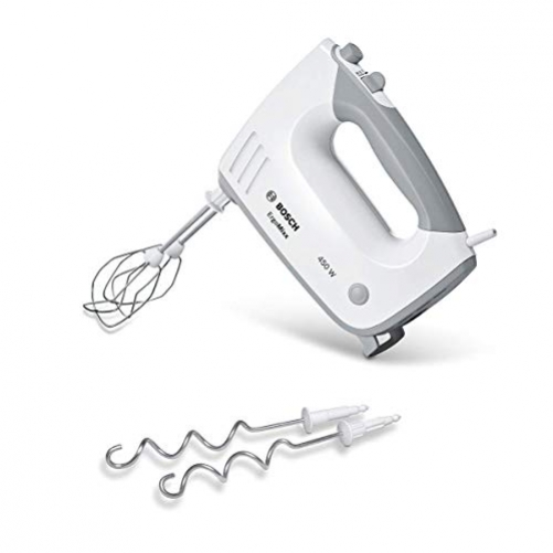 Bosch MFQ36400 ErgoMixx Handrührer 450 W spülmaschinengeeignet geringes Gewicht leise 5 Geschwindigkeitsstufen leicht zu reinigen/grau