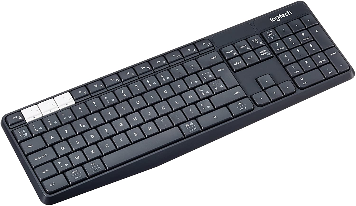 Logitech K375s Multi-Device kabellose Bluetooth Tastatur graphit weiß FR-Layout