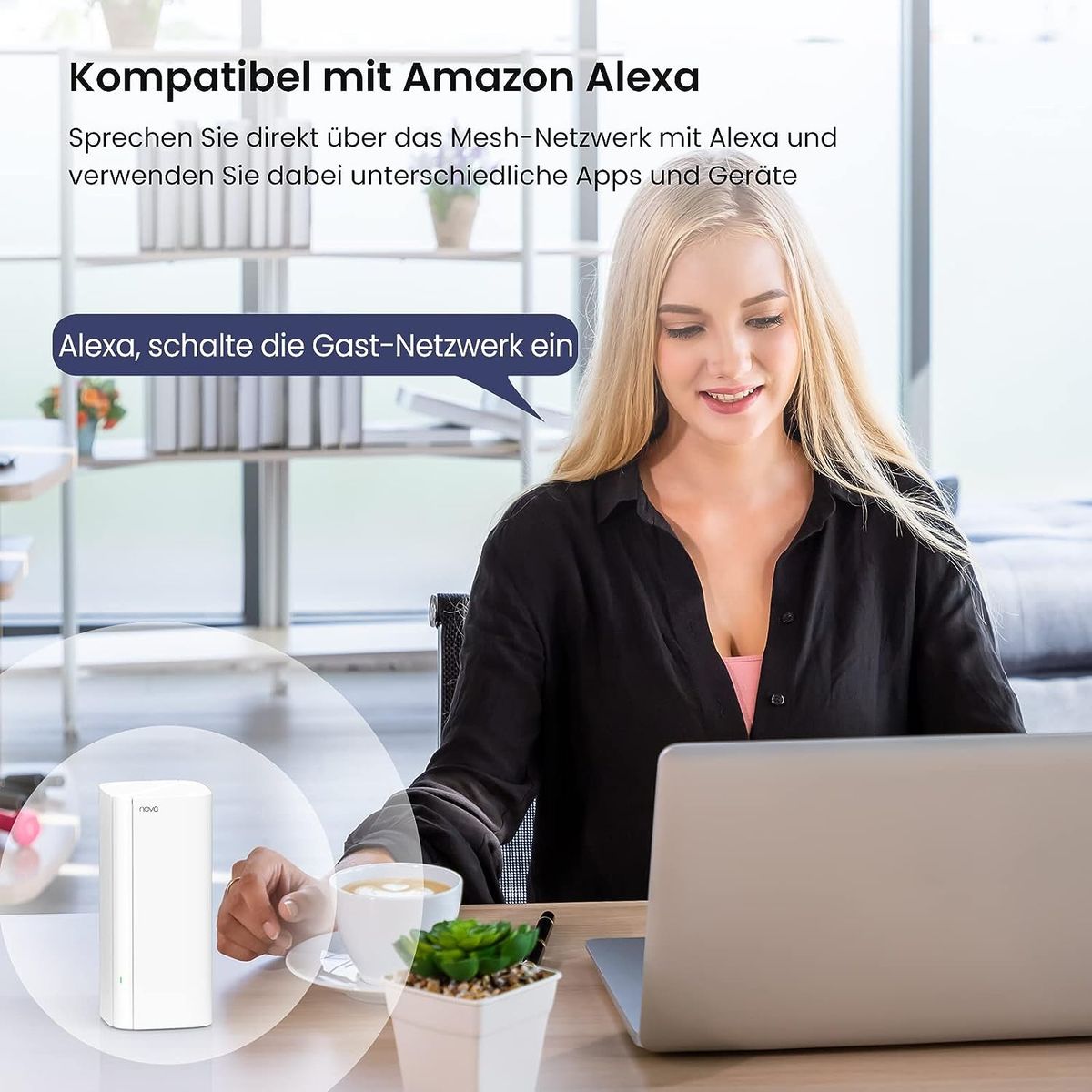 Tenda Nova MX12 Mesh WLAN WiFi 6 System - AX3000 Dual Band WLAN Mesh System - Reichweite bis zu 260m² & 160 Geräte - 3X Gigabit Port - Ersetzt WLAN Router & Repeater - Kompatibel mit Alexa - 1er-Pack 1er Pack MX12