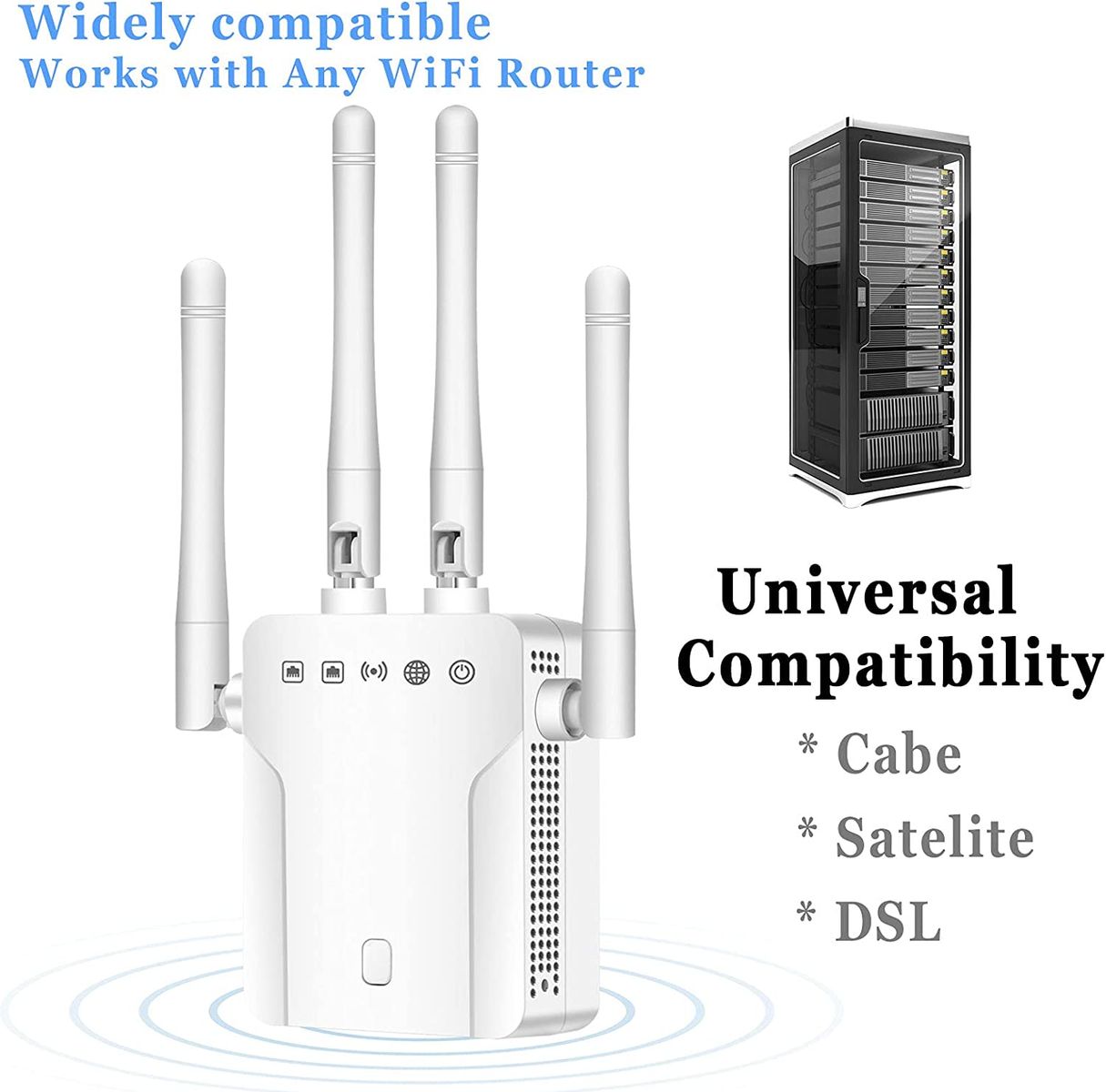 CINEMON 1200 Mbit/s WLAN Repeater LAN Anschluss Wi-Fi Dualband bis zu 200 m²