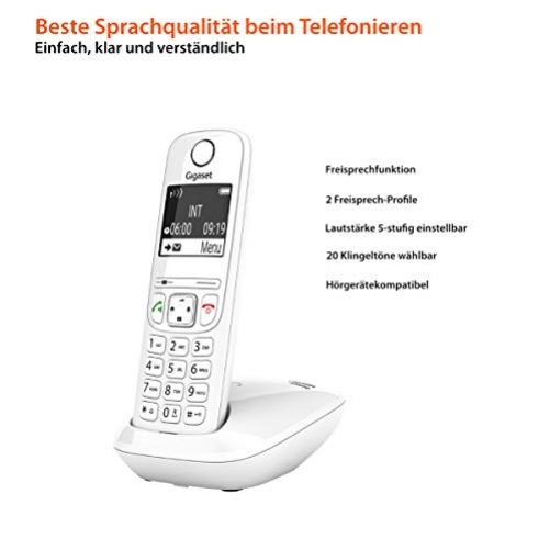 Gigaset AS690 Schnurlostelefon ohne Anrufbeantworter DECT-Telefon Freisprechfunktion großes Display große Tasten Festnetztelefon