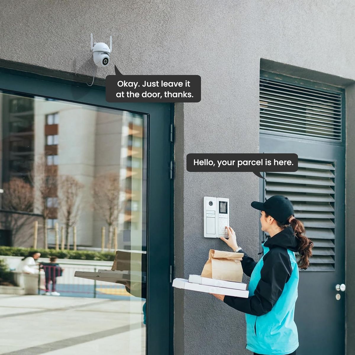 litokam Überwachungskamera Aussen, 4MP WLAN Kamera Outdoor mit Bewegungserkennung, Zwei-Wege-Audio, 360° PTZ Kamera überwachung aussen, WLAN Überwachungskamera Außen für Babyphone mit Alexa 1 Stück-2.4Ghz Weiß